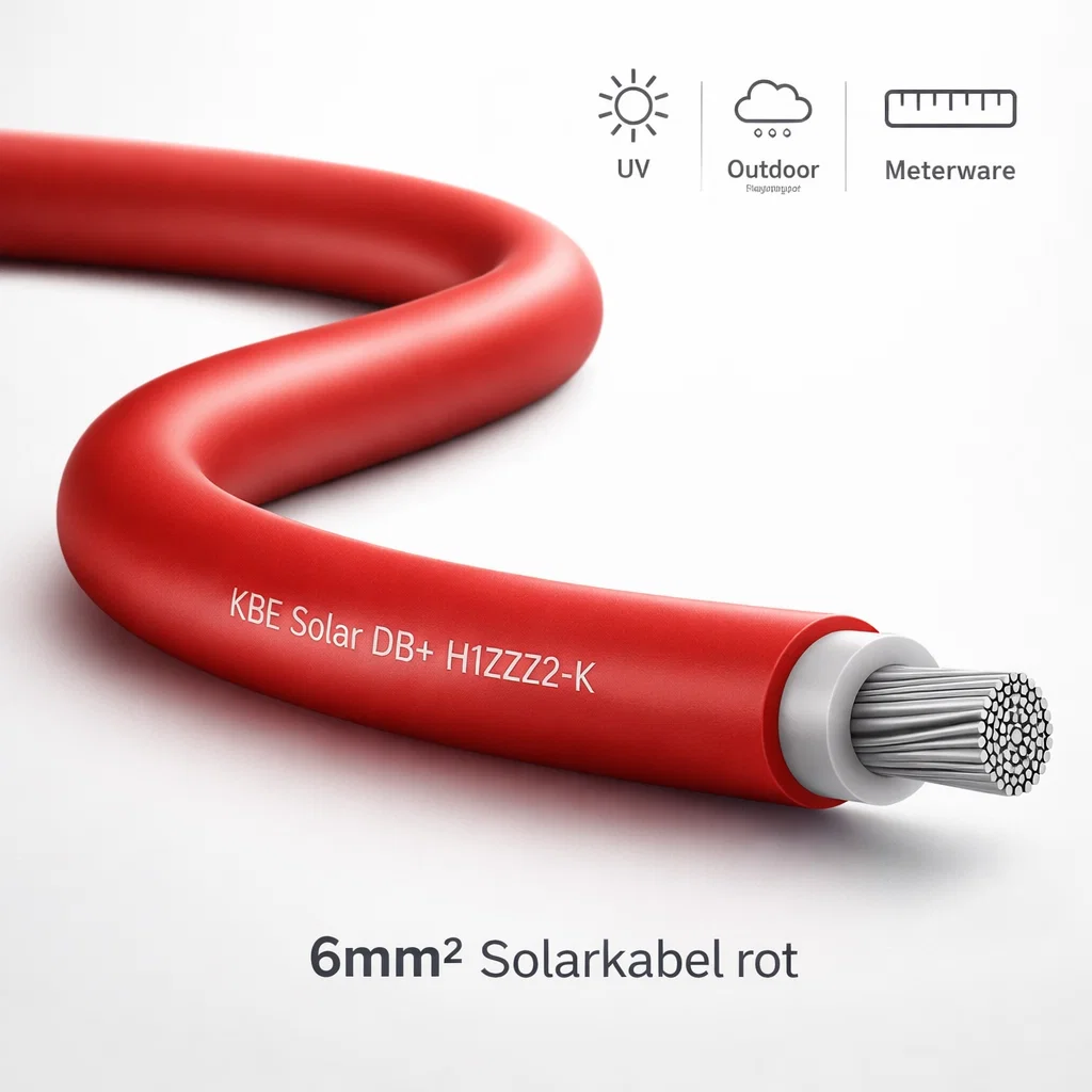 6mm² Solarkabel rot KBE Solar DB+ PV Kabel