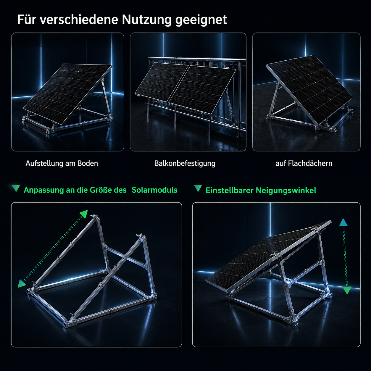 Solarmodul Halterung verstellbar 20–35° Multihalterung – Bild 3