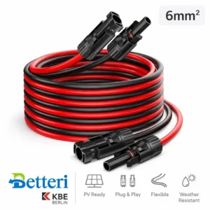 KBE Solarkabel 6mm² Verlängerung MC4 Kabelpaar rot schwarz