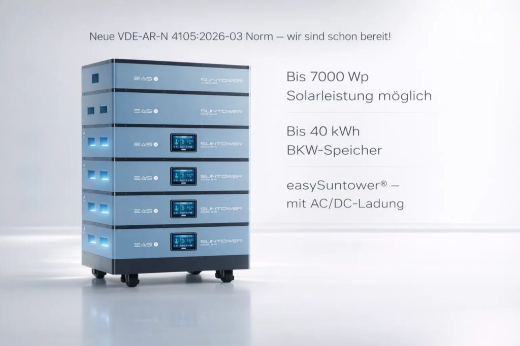 Neue VDE Norm März 2026 easySuntower 20kWh 4