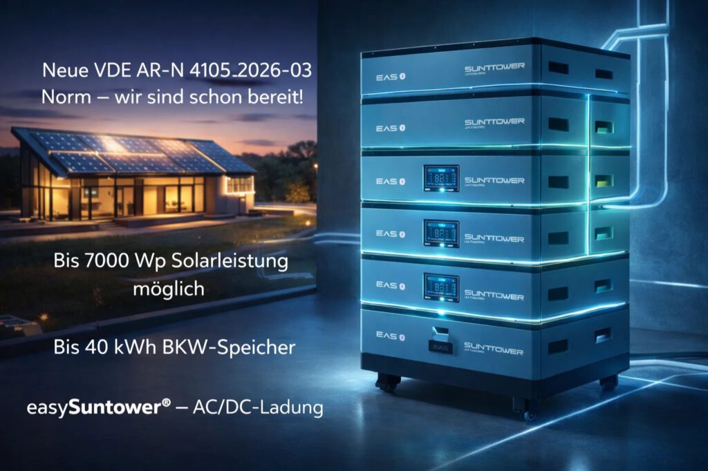 Neue VDE Norm März 2026 easySuntower 20kWh 5