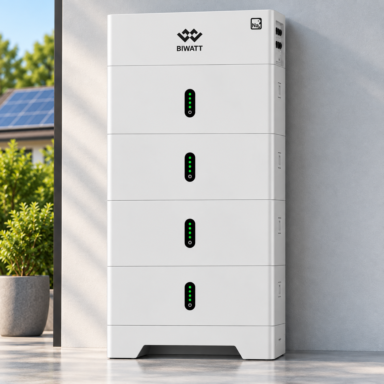 BIWATT PowerNest R3 Natrium-Ionen-Speicher 18 kWh mit vier R3 Junction Box und Base