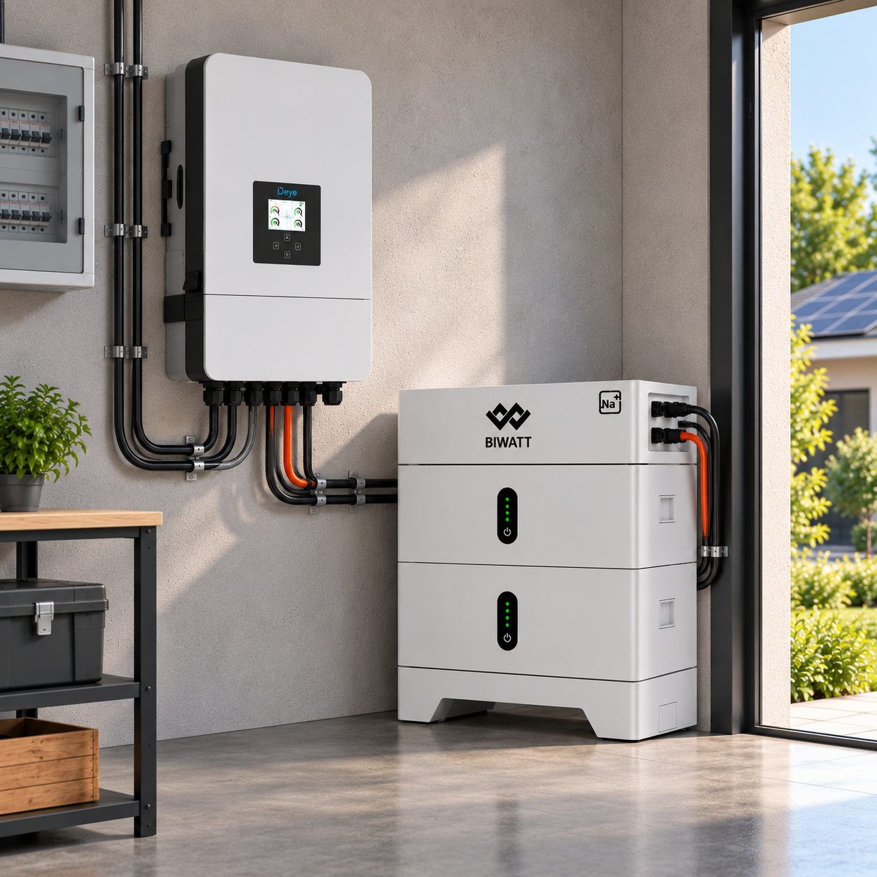 easySuntower® Na+ HOME 5 – 5 kW Deye Hybridwechselrichter + 9 kWh Natrium-Ionen-Speicher